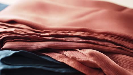 close-up view of folded fabric