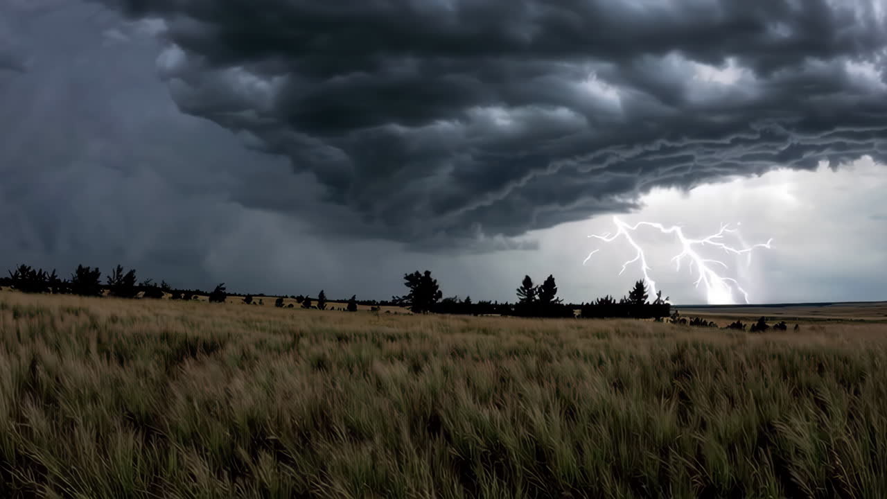 Dramatic Storm Over a Field