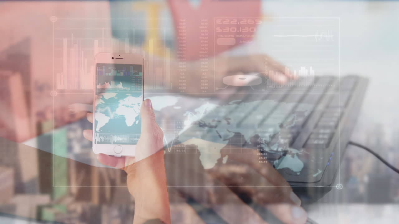 Animation of data processing over hands using computer