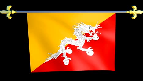 large looping animated flag of bhutan