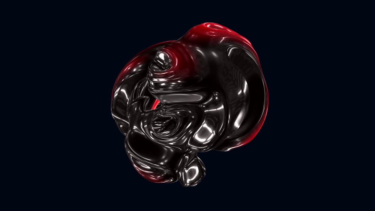 forma líquida futurista oscura con color degradado rojo y negro en el espacio exterior
