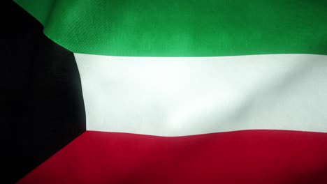 flag of kuwait waving in the wind
