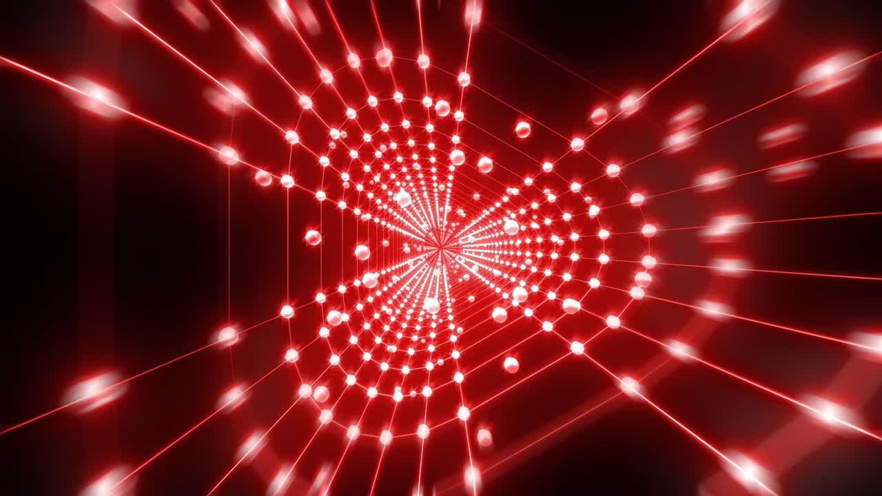 Red Glowing Tunnel Abstract Visuals