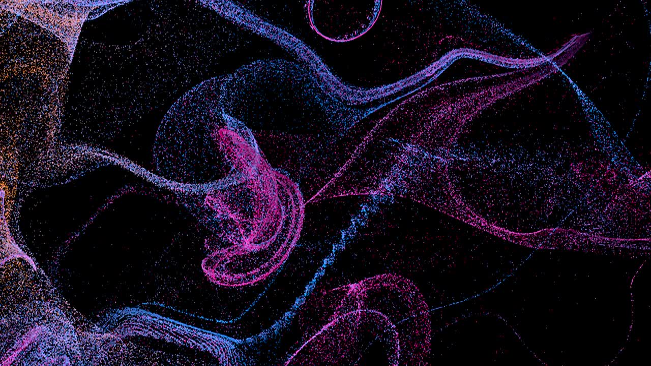 Abstract background with colorful particles in the wind. Digital backdrop