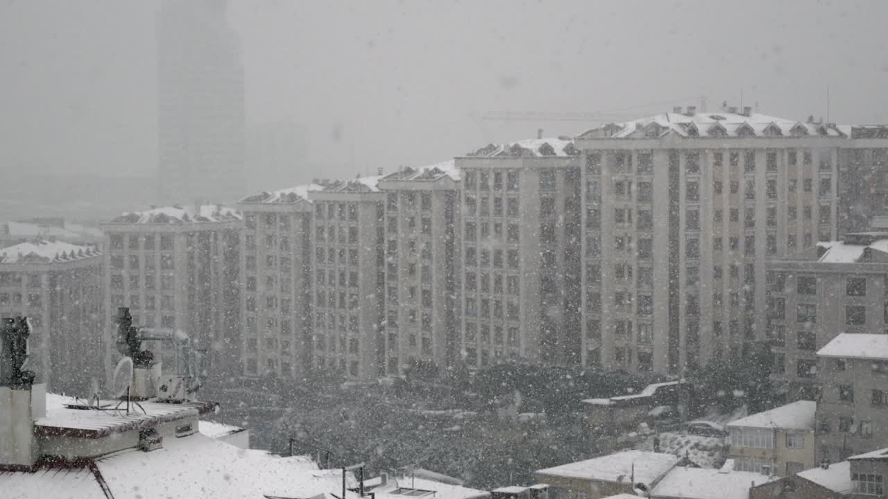 눈 인 도시 풍경