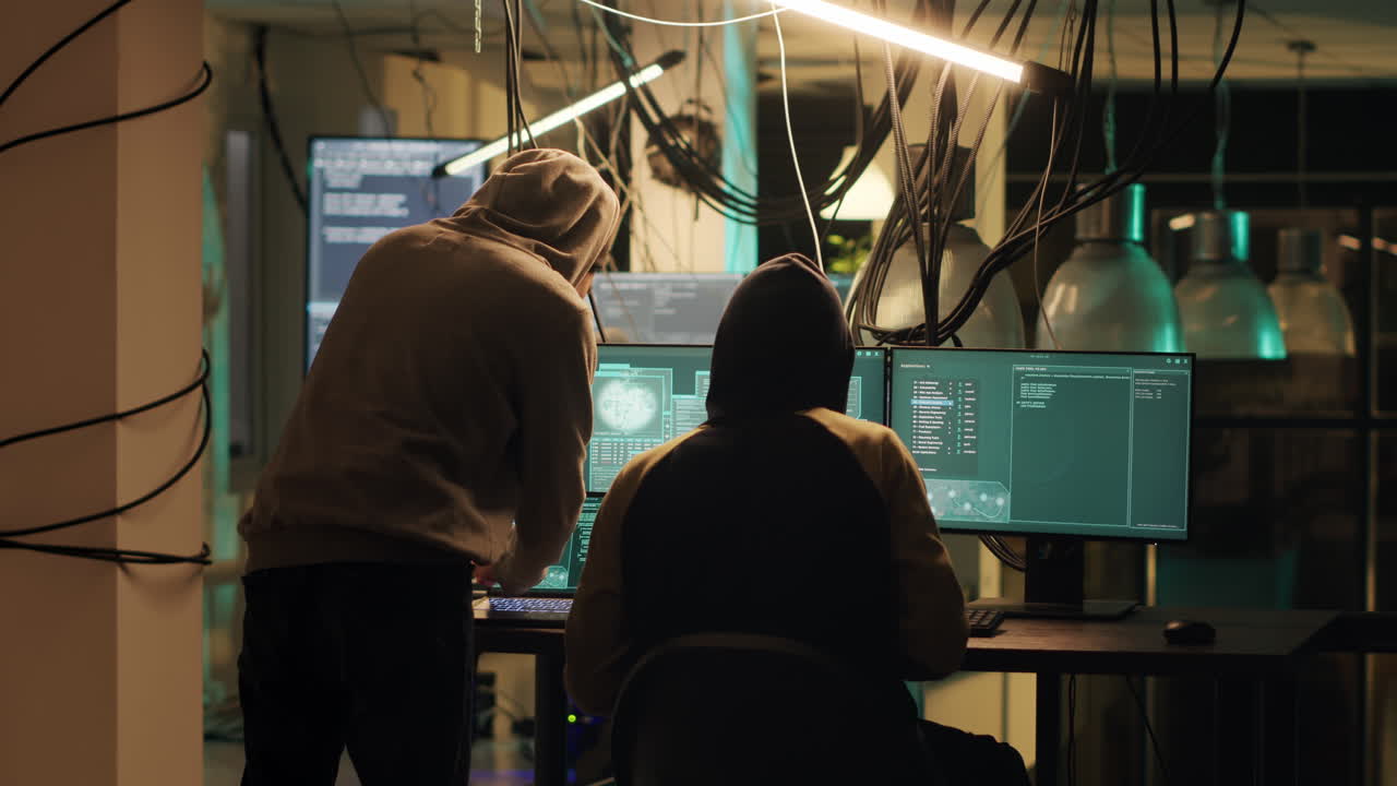 Hackers Working on Computers