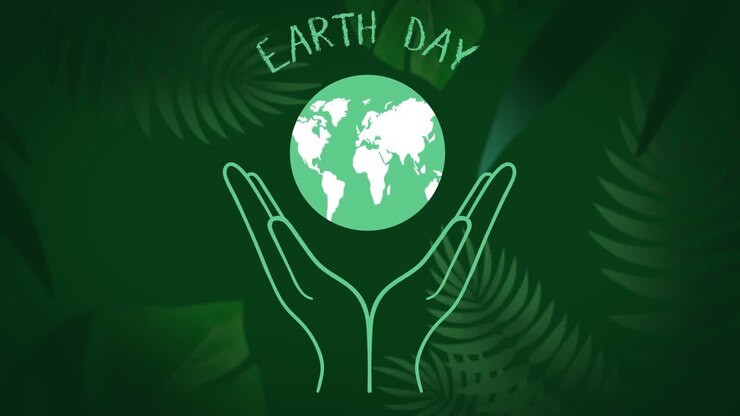 animación de manos sosteniendo el globo sobre un fondo verde de la selva