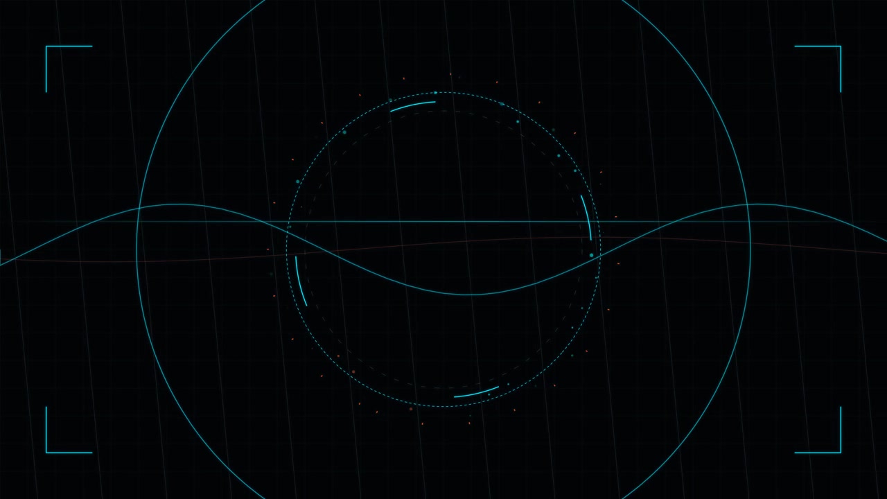 Abstract Digital HUD Interface with Pulsing Circular Elements