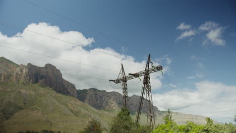 power lines in the mountains