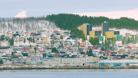 colourful housing in tromso, norway