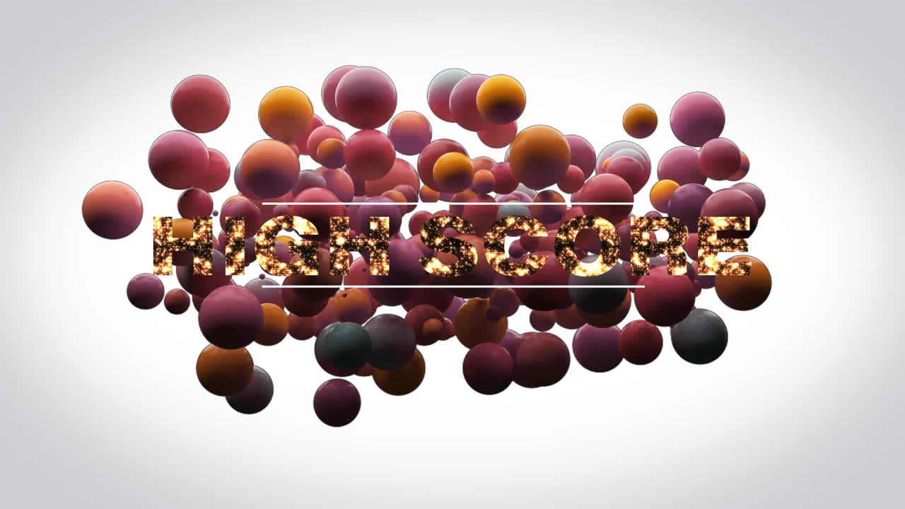 ⁇ 색 배경의 3d 구에 대항하여 높은 점수 텍스트의 디지털 애니메이션