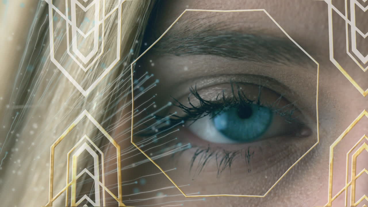 animación de formas en movimiento sobre el ojo