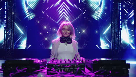 woman djing at a nightclub