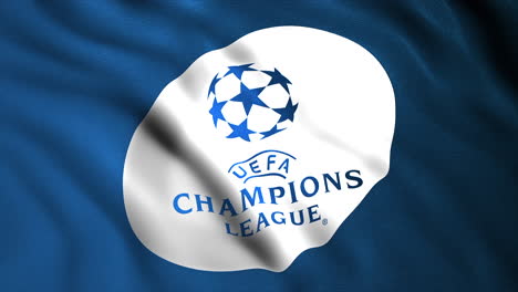 uefa champions league logo on a flag