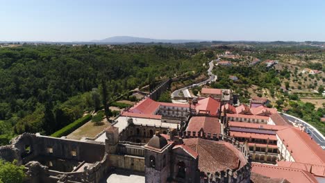 convent of christ and castle of tomar portugal aerial view