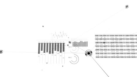 red de negocios abstracta creciendo fondo blanco. volando a través de gráficos financieros globales. hermosas líneas y puntos de animación en 3d en bucle. concepto de negocios y tecnología