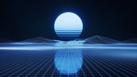 digital space and moonlight, 3d rendering.