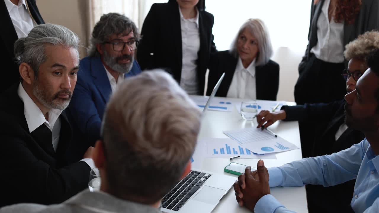 Multiracial business people working inside bank office - Meeting and startup concept
