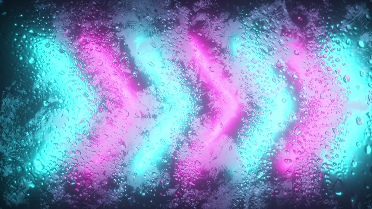 flechas de neón a través de vidrio húmedo