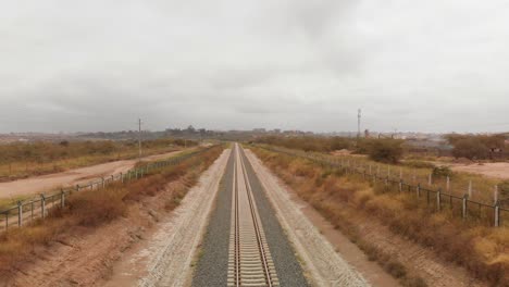 The-Madaraka-express-train-line-from-Mombasa-to-Nairobi,-near-the-terminal-in-Nairobi