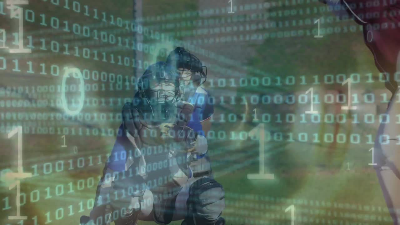 animación del procesamiento de datos sobre diversas jugadoras de béisbol