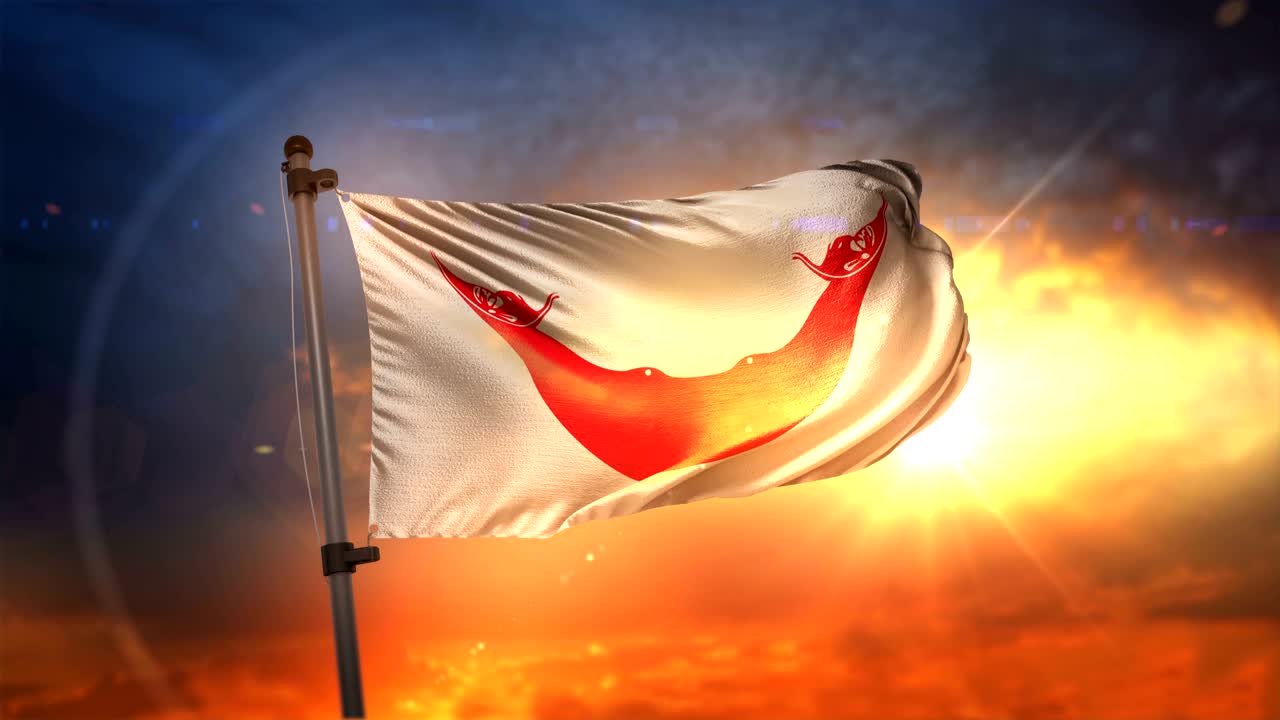 부활절 섬의 발은 아름다운 해가 뜨는 순환 속도 느린 4k에서 백라이트됩니다.