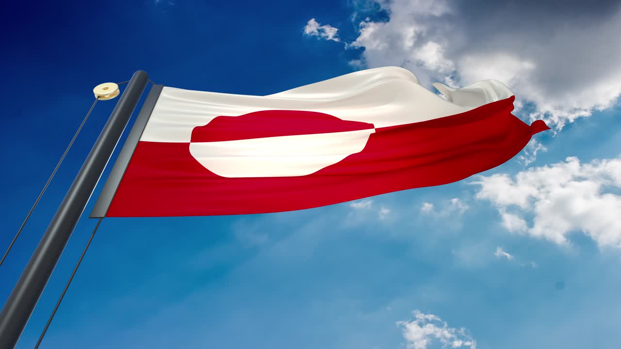 bandera de groenlandia que se agita
