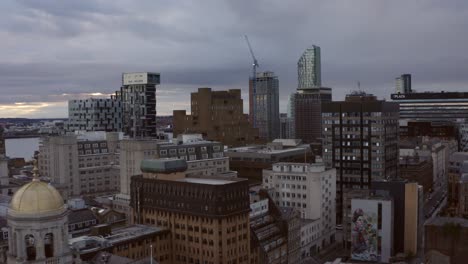 drone shot approaching buildings in liverpool city centre 04