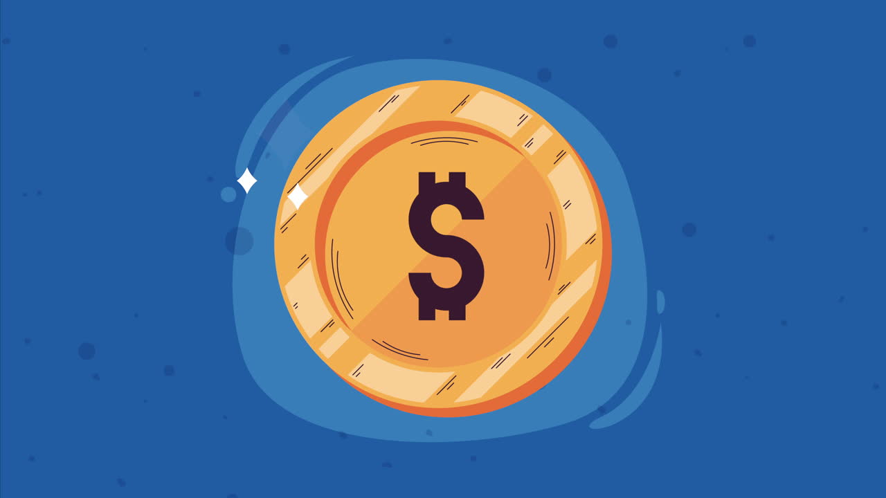 moneda dinero dólar animación financiera