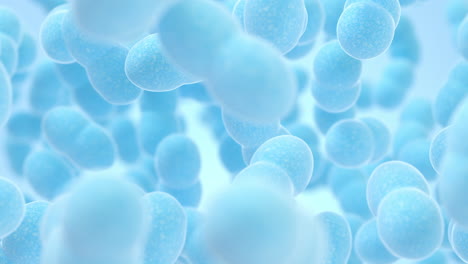 large groups of germs with blue background, 3d rendering.