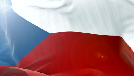 czech republic flag slow waving background. 4k close up flag waving. seamless loop