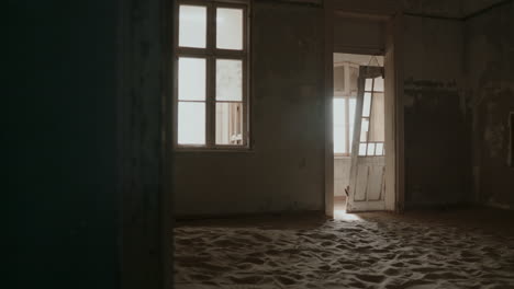 abandoned room filled with sand