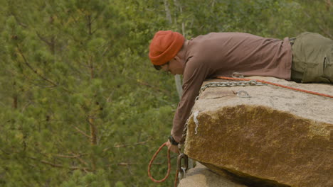 climber on a rock