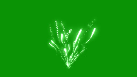 gráficos de movimiento de fuegos artificiales con fondo de pantalla verde