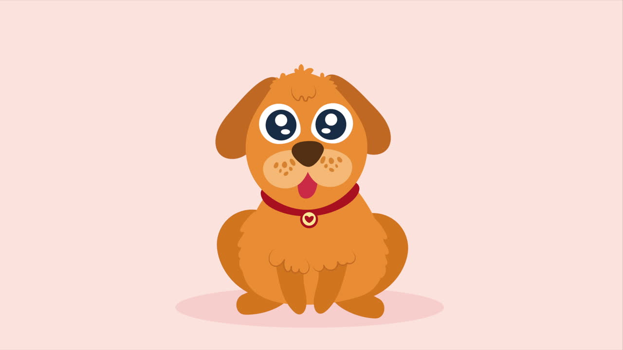 y la animación del pequeño perro lindo