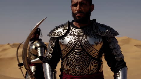ancient warriors in desert armor