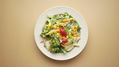 tuna salad with corn and vegetables