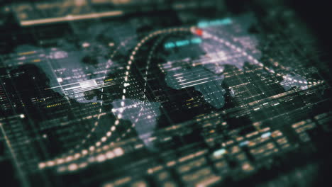 Advanced data matrix simulation UI with cutting-edge digital environment with a dynamic and immersive display of interconnected data matrix information networks systems background