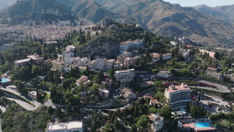 4k aerial of taormina, sicily, italy