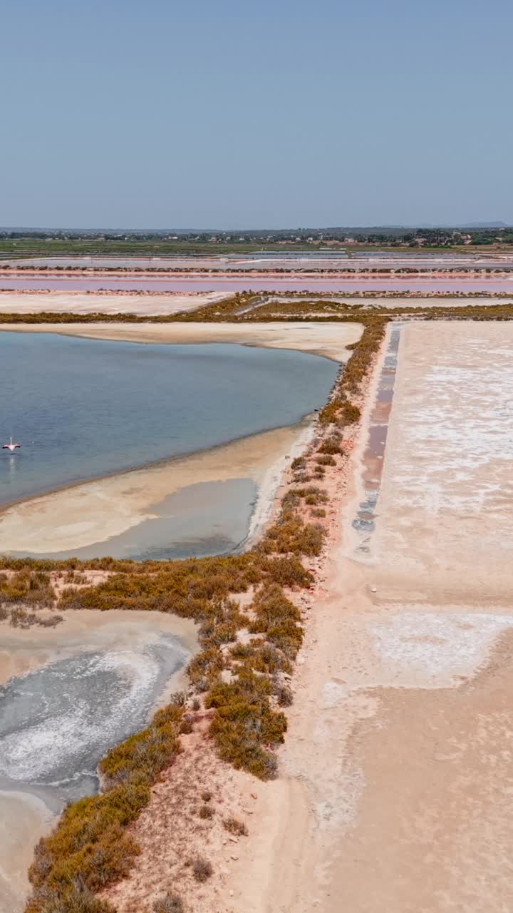 Vista aerea di saline e paesaggio costiero