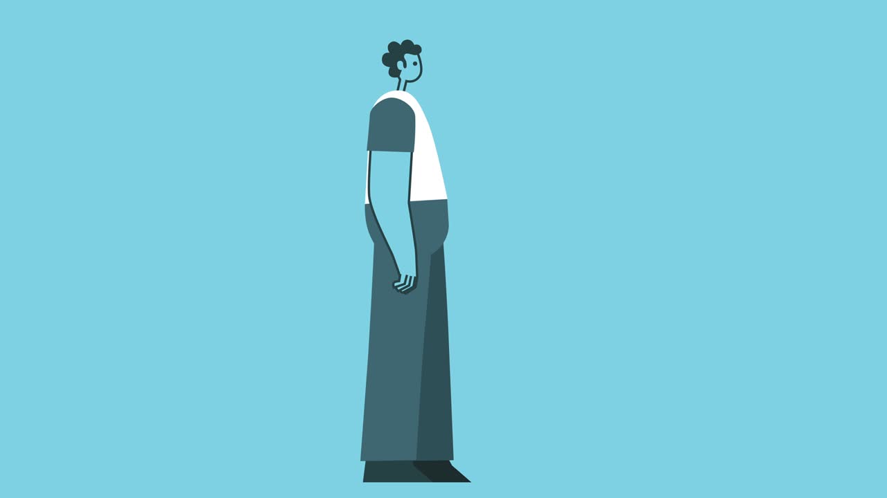 그래픽 플래트 디자인 대담한 남자 만화 캐릭터 재채기 질병 감염 고립 루프 2d 애니메이션