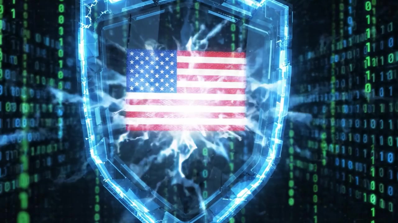 Exploring Cybersecurity: A Detailed Insight Into Data Protection Represented Through Binary Code and Shield Imagery with a National Flag