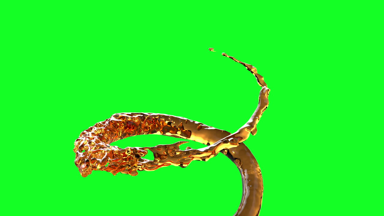 pantalla verde remolino de líquido amarillo