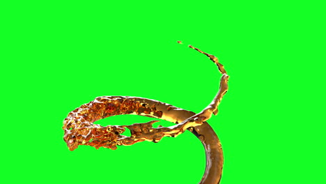 green screen yellow liquid swirl