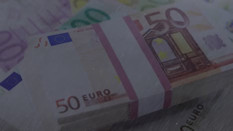 Digital-composition-of-thunder-effect-against-euro-bills-in-background