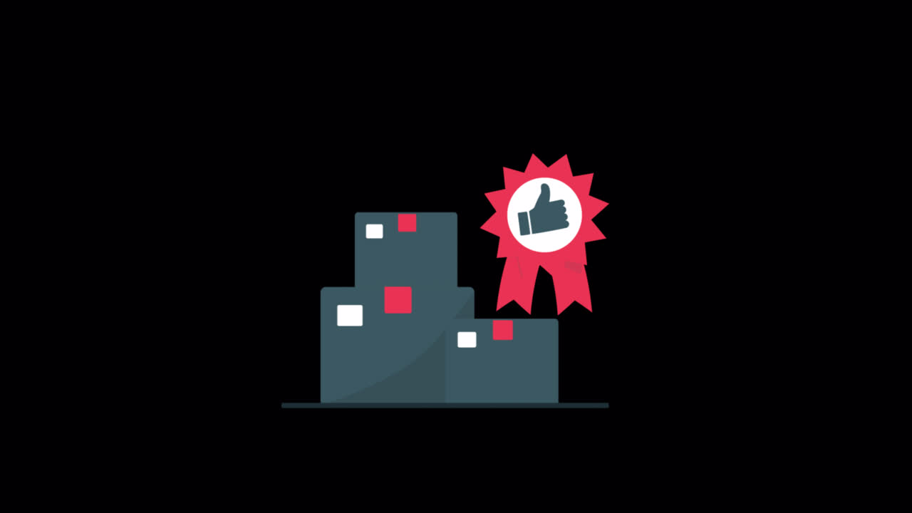 Boxes Stacking and Receiving Quality Approval Animation