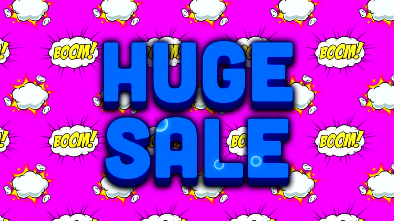 보라색 배경에 대 한 대규모 판매 텍스트 오버  텍스트 스피치 버블