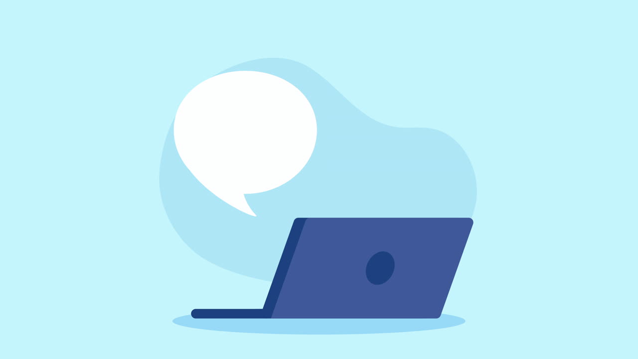 Laptop with Speech Bubble