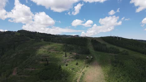 Ski-Lift-on-Mountain-Top---aerial