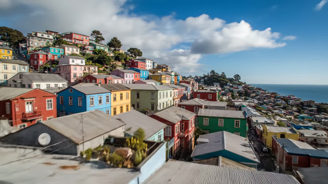 Colorful Hillside Cityscape